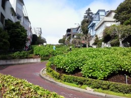 Looking west after walking down Lombard Street
